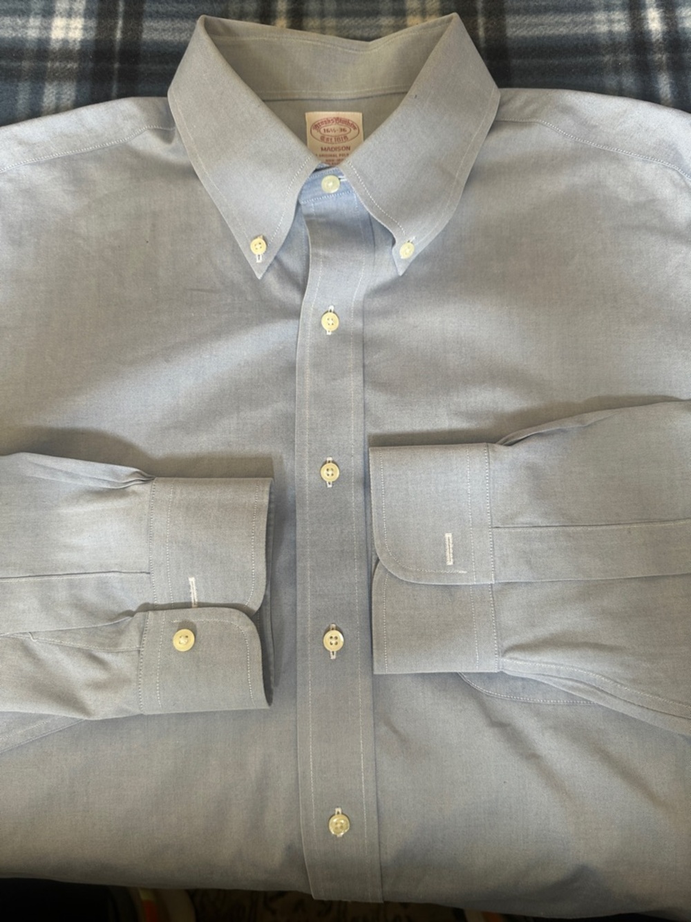 Brooks Brothers Light Gray Oxford Button-Down Shirt Size 16.5-36